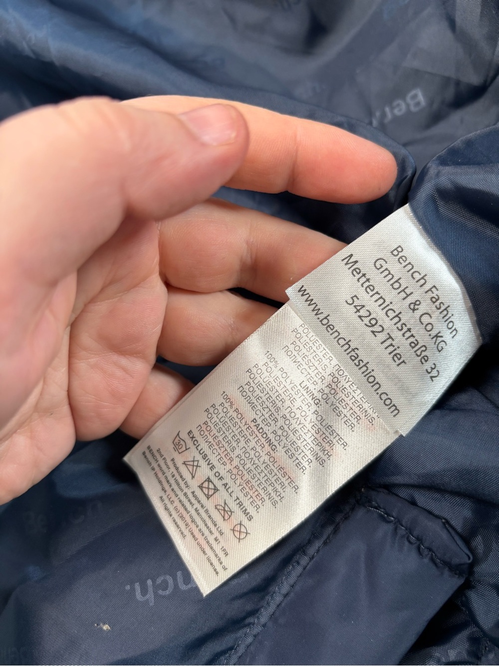 Bench Navy Blue Long Puffer Coat Jacket NWOT Size XS 0°C to -10°C - Picture 6 of 6